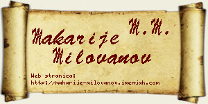 Makarije Milovanov vizit kartica